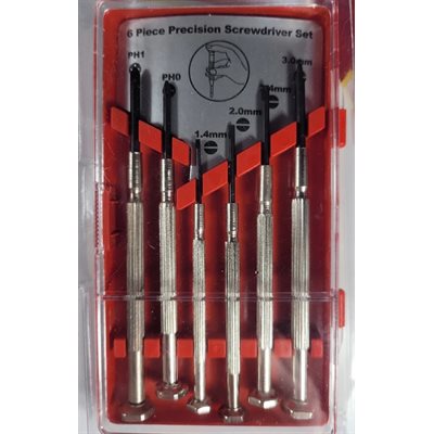 6 Piece Precision Screwdriver Set with Case